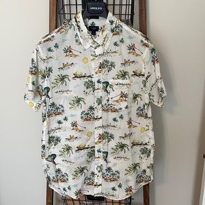J Crew Graphic Beach Button Down